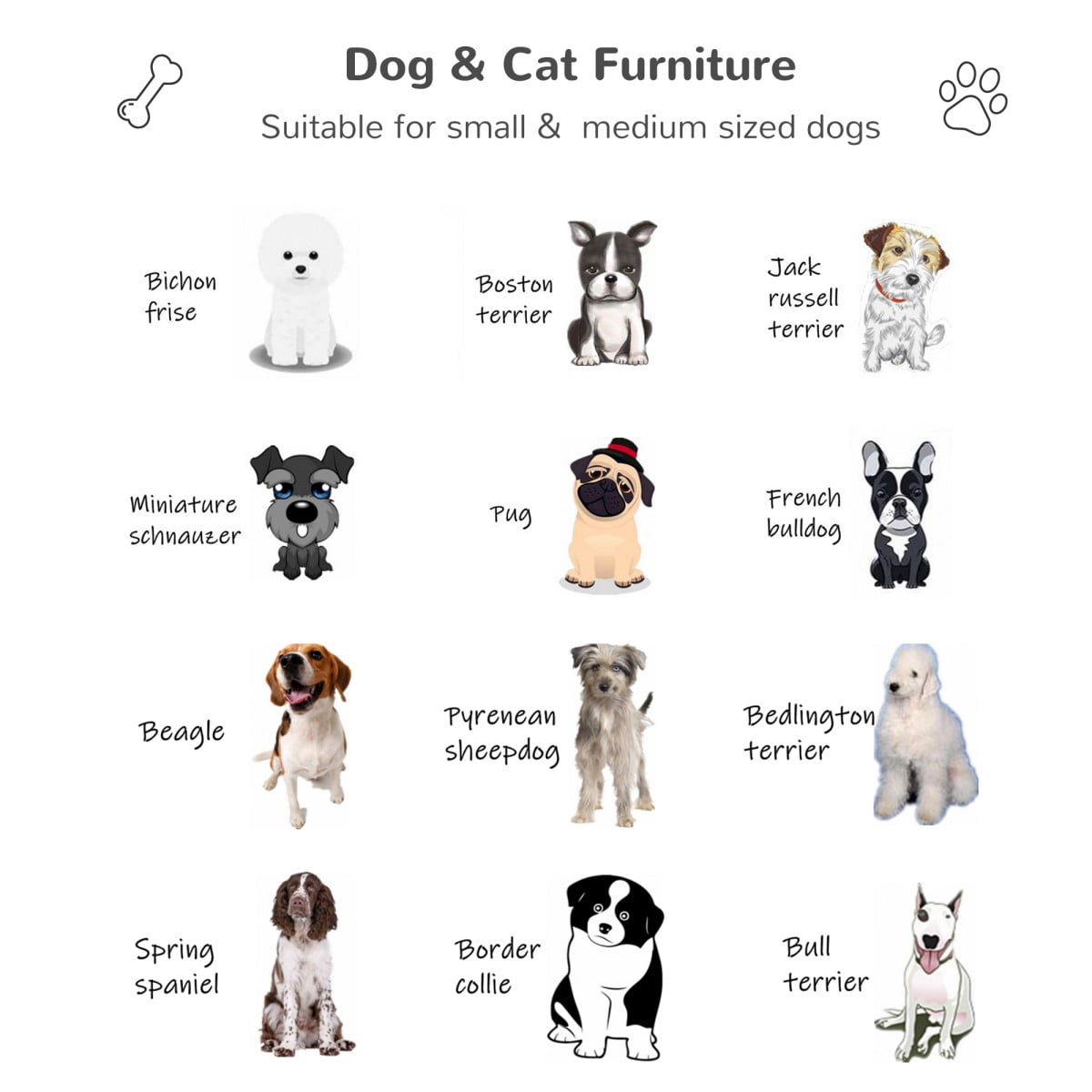 TOPCOMFY Rattan Dog House with Canopy Elevated Base Removable Cushion Wicker Indoor Outdoor Pet Bed
