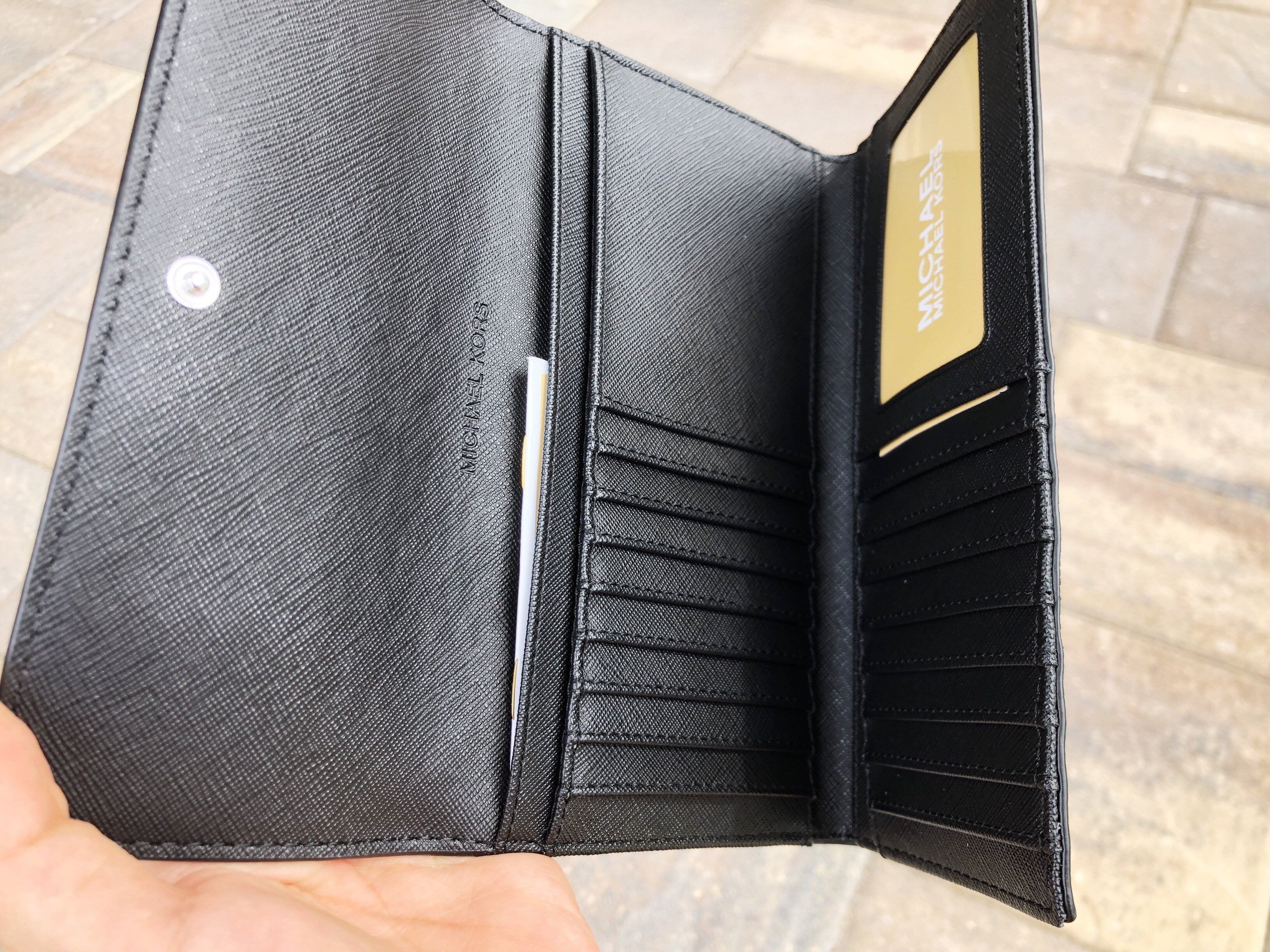 MICHAEL KORS Black Jet Set L-Fold w/ ID Bi-Fold Leather Wallet Gift Bo –  Style Exchange Boutique PGH