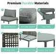 thumbnail image 5 of Harper & Bright Designs Outdoor Half-Moon Sectional Sofa with 2 Adjustable Tempered Glass Coffee Tables, 8 Pieces Patio Furniture Conversation Set with PE Rattan & Steel Frame, Gray, 5 of 16