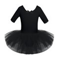 thumbnail image 3 of Yhong Little Girls Kids Ballet Leotards Skirted Tutu Cross Straps Back Dance Dress Gymnastics Outfits Black 3XL, 3 of 7