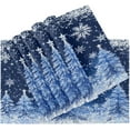 thumbnail image 3 of Blue Christmas Tree Placemats Set of 4 Winter Snowflake Sliver Xmas Table mats Burlap Placemat Kitchen Mat Dining Room Decoration 12" x 18" Washable Fast Dry, 3 of 8