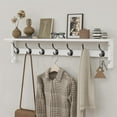 thumbnail image 7 of Coat Rack Wall Mount, 35 Inch Large Coat Hooks Wall Mounted with 7 Dual Metal Hooks and 2 Side Hooks, Wall Hooks with Shelf in Entryway, Kitchen, Living Room, Bathroom, Bedroom (White), 7 of 7