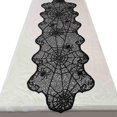 thumbnail image 2 of 14 x 48 Inch Halloween Table Runner, Black Lace Spider Web Table Runner, Halloween Decoration Lace Table Runner, Table Linens Topper for Halloween Party Dinner Table Decor, 2 of 7