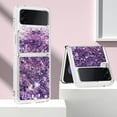 thumbnail image 2 of Glitter Liquid Case for Samsung Galaxy Z Flip 3 for Girls Women, Bling Quicksand Clear Soft TPU Cover Shiny Sparkle Luxury Floating Protective Case for Samsung Galaxy Z Flip3 RLS Purple, 2 of 12