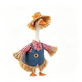 thumbnail image 2 of Fall Scarecrow Goose Outfit, with Scarecrow Plaid Shirt, Hat and Crow, Fits 23 Inch Goose Statues, for Autumn Thanksgiving Harvest Porch, Yard, Patio, Lawn, Garden Decoration, 2 of 6