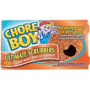 Chore Boy Ultimate Scrubbers Heavy Duty Copper Scrubbing Pad Pair, 2 Count Pack of 2