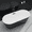 Black White, variant on 59" Acrylic Freestanding Bathtub, Free Standing Tub Chrome Drain and Overflow Cover, Stand Alone Tub, Soaking Tub with Integrated Overflow and Drain, CUPC Certified, Gloss White