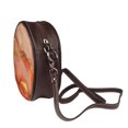 thumbnail image 4 of Leather Shoulder Round Bag 7.1×2.36in Fashion Casual Crossbody Bag Shoulder Bag For Work Travel Business Shopping Date Orange And Red Gold Marble, 4 of 5
