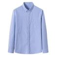 thumbnail image 1 of Txeol Chemise à Carreaux pour Hommes, Manches Longues, Automne, Coupe Régulière, Vichy, Bleu Ciel, P, 1 of 3