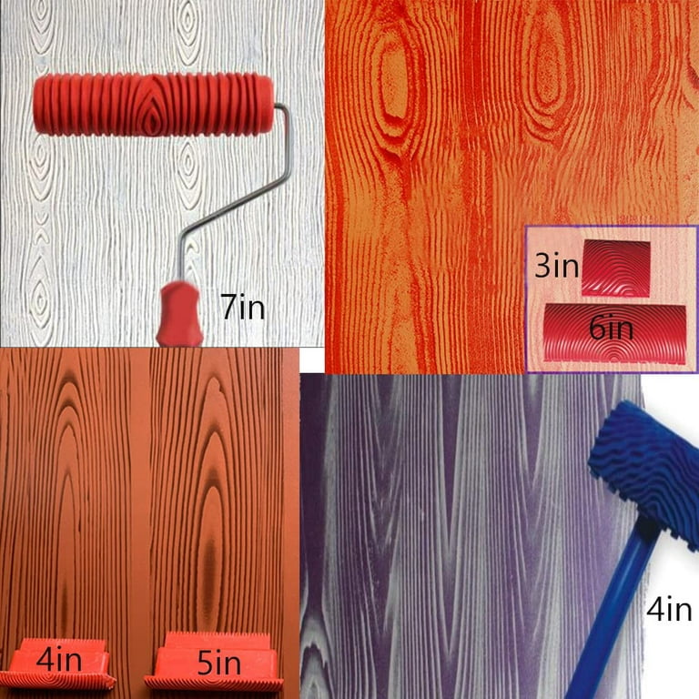 Home Improvement Wood Grain Tool DIY Graining Painting Tool Wood Grain  Pattern Wall Painting Roller