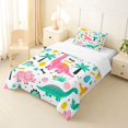 thumbnail image 2 of Homewish Funny Dino Twin Comforter Sets,Kawaii Wild Dinosaur Bedding Set,Pink,2-Piece,1 Comforter and 1 Pillowcase, 2 of 7