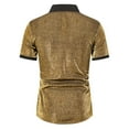 thumbnail image 4 of Dovford Men’s 70S Disco Shirts Button Down Sequin Shirt Short Sleeve Retro Metallic Nightclub Party Costume Shirt Tops 2024, 4 of 6