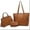 Solid-Brown, variant on M Marco Women's Vegan Leather 3-Piece Handbag Set, Black