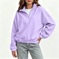 thumbnail image 2 of Diufon Fleece Quarter Zip Women Mock Neck Cuffed Long Sleeve Cozy Warm Pullover Fall Winter Thermal Sweatshirts, 2 of 10
