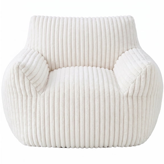CONCETTA Bean Bag Chair, Bean Bag Sofa with High Rebound Foam Filling, Soft and Durable Lounge Chair for Living Room, Bedroom and Dorm, Beige
