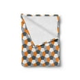 thumbnail image 2 of Abstract Soft Flannel Fleece Throw Blanket, Modern Style Origami Inspired Mosaic Tile with Hexagonal Shapes, Cozy Plush for Indoor and Outdoor Use, 50" x 60", Charcoal Grey Orange, by Ambesonne, 2 of 5