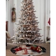 thumbnail image 4 of Black Christmas Christmas Tree Skirt 48 Inches Large Christmas Skirt Tree, Snowman Bear Xmas Tree Snowflake Tree Skirt Christmas Decorations for Fireplace Party Holidays Indoor Outdoor, 4 of 7