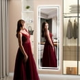 thumbnail image 4 of Hasipu 58" x 18" Rectangle LED Full Length Mirror Dimmable Standing/Wall Mounted Mirror with Lights for Bedroom, Bathroom & Gym, White, 4 of 11