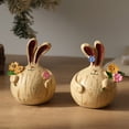 thumbnail image 5 of SIYTUAU Resin Easter Bunny Ornaments Cartoon Rabbit Couple Holding Flowers For Courtyard Desktop Cute Healing Home Decoration, 5 of 6