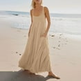 thumbnail image 2 of cfhntfmh Summer Dress for Women Square Neck Sleeveless Tank Dress Flowy Beach Vacation Pocketed Long Maxi Dress, 2 of 6