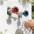thumbnail image 4 of fsxdhpcsgfc Outdoor Water Faucet With No Frost Solid Brass Hot And Cold Spigot For Exterior Use 1/2" Inlet And 3/4" M GHT Hose Connection 5 Pas Max Pressure (2 Size) down Faucet Head 3/8 Stainless, 4 of 5