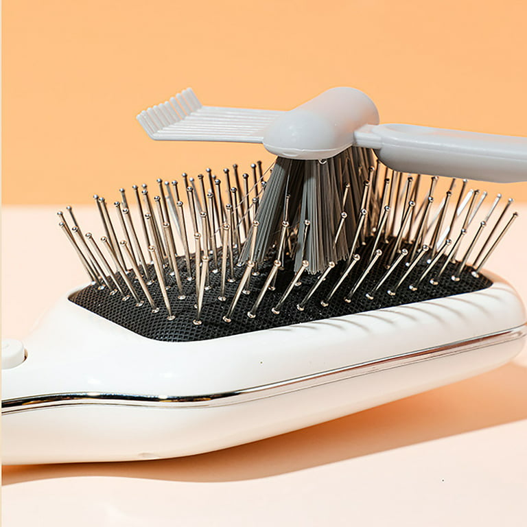 5 Pcs Hair Brush Cleaner Tool Comb Cleaner Wooden Handle Comb Brush Cleaner  with Metal Wire Rake 2-in-1 Comb Cleaning Brush Mini Brush Cleaner Brush