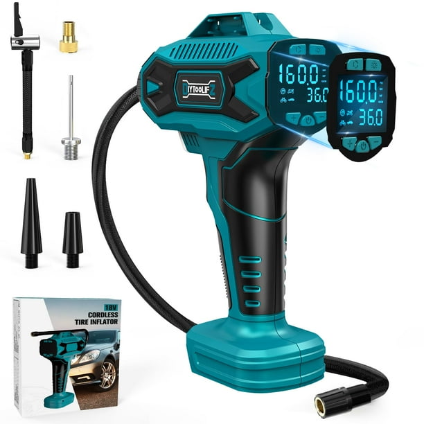 Compresor de aire con inflador de neumáticos, inalámbrico, 160 PSI, DIYToolifz