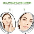 thumbnail image 2 of Ovente 7" Tabletop Round Makeup Mirror with Stand, 1X & 7X Magnifier, Polished Chrome MNLCT70CH1X7X, 2 of 8