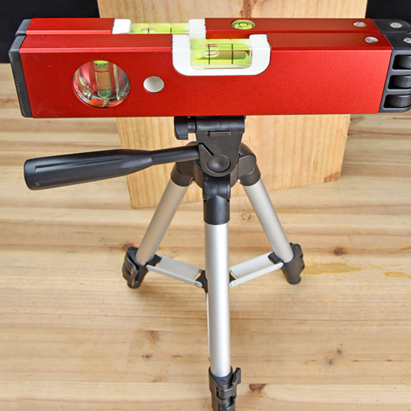 M Buder Foldable Laser Leveler 2 Line Red Beam Aluminum Alloy Magnetic Level Tool with Multifunctional Bubbles for Woodworking, 19.68 inches / 50.00 cm