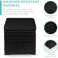 thumbnail image 4 of JJUN Set of 2 Wicker Ottomans, Multipurpose Outdoor Furniture for Patio, Backyard, Additional Seating, Footrest, Side Table w/Storage, Removable Cushions - Black/Black, 4 of 15