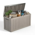 thumbnail image 1 of EasyUp 80 Gallon Resin Deck Box, Lockable Patio Outdoor Storage Box for Furniture, Garden Tools and Tools Storage, Waterproof Outside Storage Boxes（Grey）, 1 of 8