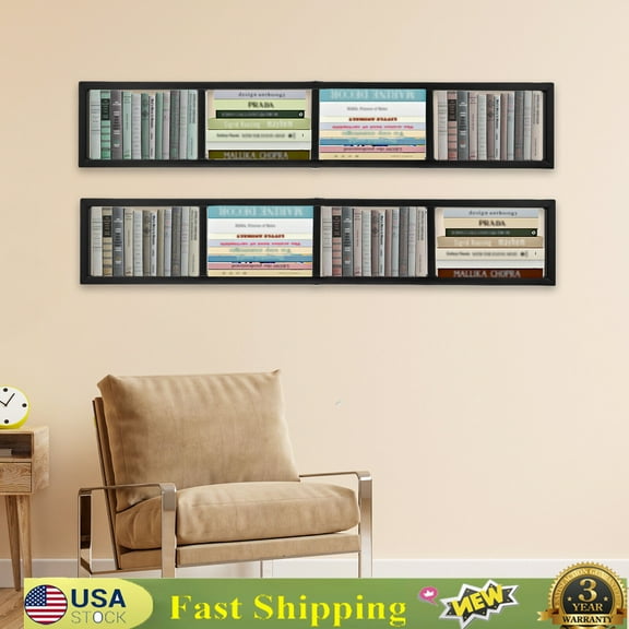 2x Floating Shelf Wall Mount CD DVD Rack Media Storage Organizer Shelves Large