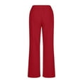 thumbnail image 7 of High Leg Straight Leg Basic Long Leg Casual Pants for Women Fall Summer Faux Linen Loose Fit Pants Ladies 2025 Clothes Country Concert, 7 of 7