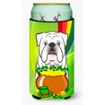 thumbnail image 1 of Koozie Caroline's Treasures BB1964TBC Bulldog inglés blanco Día de San Patricio Tall Boy Hugger multicolor, 1 of 1