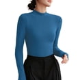 thumbnail image 2 of Taqqpue Women's Solid Color sweatshirt with a stand-up collar And Denim Contrast Long Sleeve Collared Button-Front Jacket Casual Hybrid Outerwear, 2 of 6