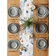 thumbnail image 6 of Ocean Anchors Table Runner, Orange Blue Summer Sea Corals Shells Starfish Cotton Linen Kitchen Table Decoration Washable Dining Tabletop Runners for Home Party Decor 16x72 Inches, 6 of 9