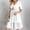White, variant on Summer Empire Waist Dress for Womens Smocked Flutter Short Sleeve V Neck Midi Dresses