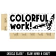 thumbnail image 2 of Colorful Work Crayons Teacher Student School Self-Inking Rubber Stamp Ink Stamper - Pink Ink - Large 2-3/4 Inch, 2 of 7