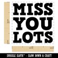 thumbnail image 2 of Miss You Lots Fun Text Self-Inking Rubber Stamp Ink Stamper - Pink Ink - Small 1 Inch, 2 of 7