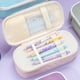 thumbnail image 5 of Fiudx Liquidación De Ofertas Flash Bolsa De Lápices De Lona Con Bloqueo De Color Macarrón, Bolsa De Lápices Para Estudiantes Y Niños De Gran Capacidad, Caja De Papelería Multifuncional De Color Sólid, 5 of 7