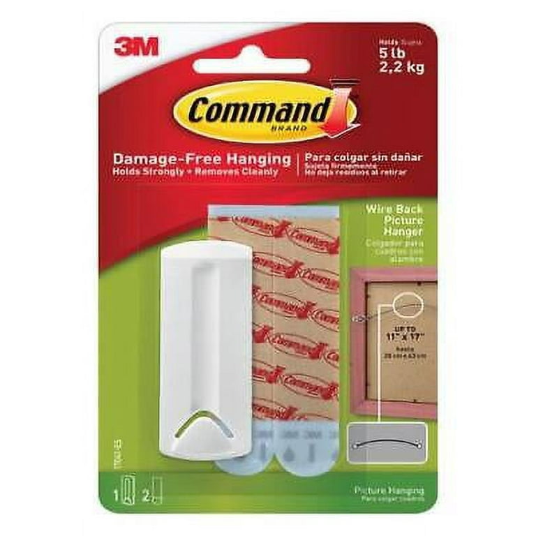 3M Command Plastic Coated White Small Picture Hanger 5 lb 3 pk 3M Command Plastic Coated White Small Picture Hanger 5 lb 3 pk
