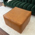 thumbnail image 2 of Kailey Mid-Century Modern Genuine Leather 31" Ottoman in Tan, 2 of 7