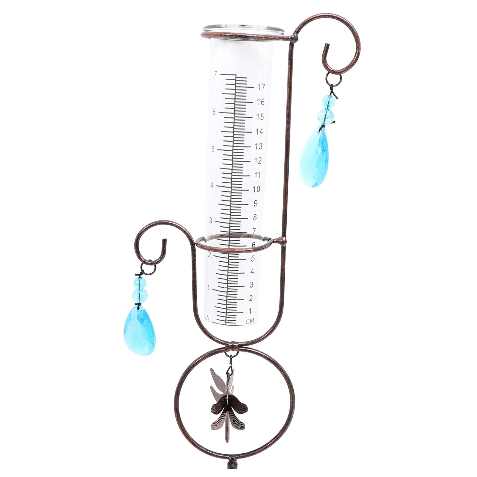Wrought Iron Rain Gauge for The Garden Tubes Replacement Outdoor Brown