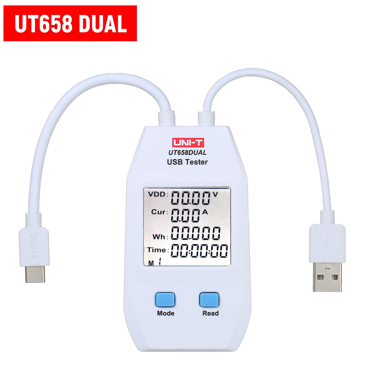 USB Compteur dÉnergie Numérique Mini Voltmètre Ampèremètre Détecteur Testeur Multimètre Moniteur de Tension Actuelle UT658 Dual 