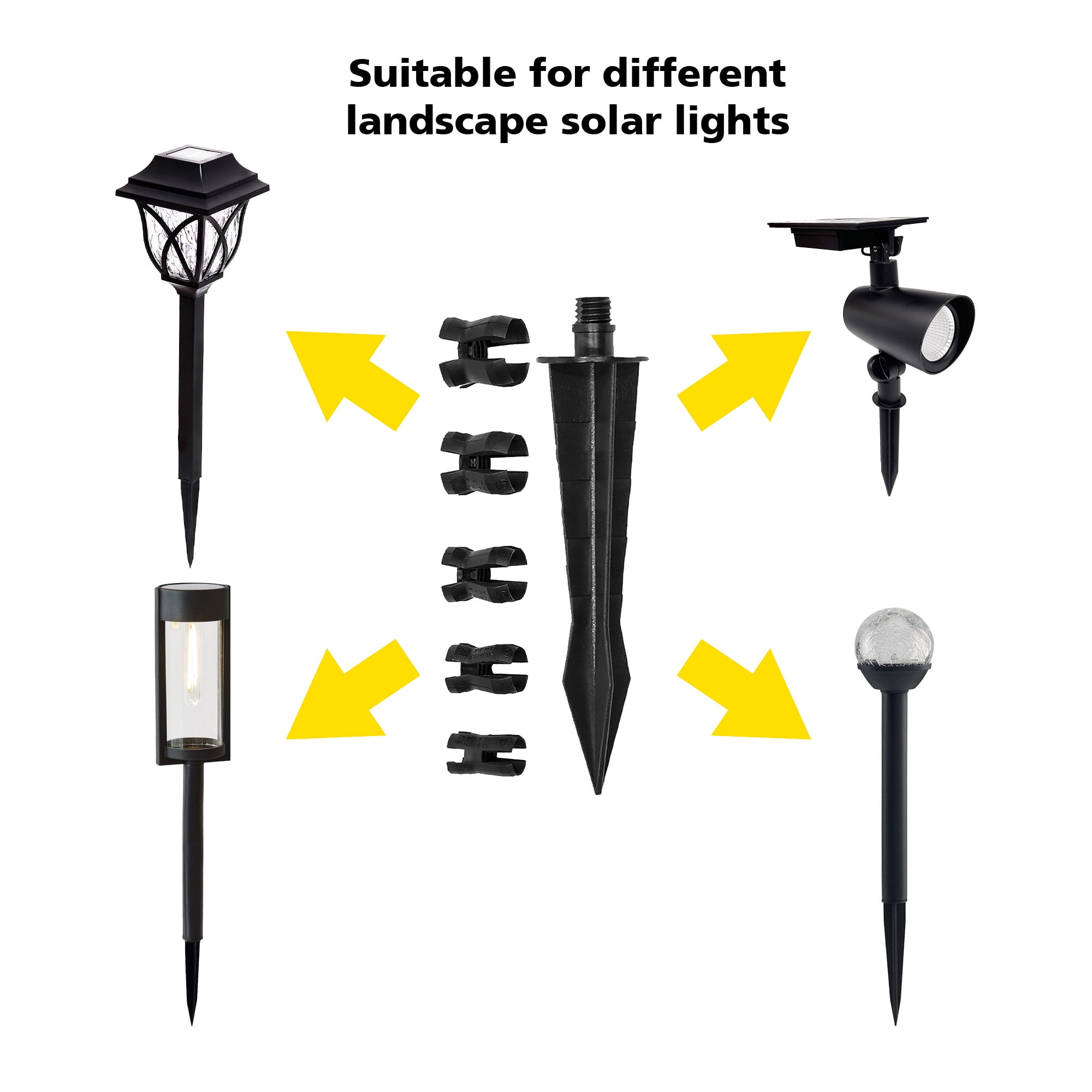 Ensemble de piquets de rechange pour projecteurs solaires paysagers Mainstays, paquet de 2