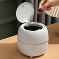 thumbnail image 3 of SPRING PARK Modern Plastic Mini Trash Can with Lid Wastebasket for Bathroom Vanity, Desktop, Tabletop or Coffee Table, 3 of 6