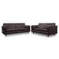 thumbnail image 1 of Sala de Piel Genuina Sofá y Love Seat ConfortoPiel  Noruega Chocolate, 1 of 5