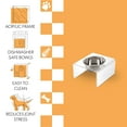 thumbnail image 4 of THE LICKER STORE Keaton 5" Small/Medium Modern Acrylic Rectangular Elevated Pet Feeder with 20oz 1-Stainless Steel Bowl, Clear/Chrome, DBL2002A, 4 of 7