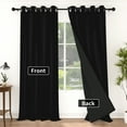 thumbnail image 2 of Lfeey Solid Blackout Curtains 2 Panels, Thermal Insulated for Bedroom Grommet Drapes, Black, 42x63 inch, 2 of 6