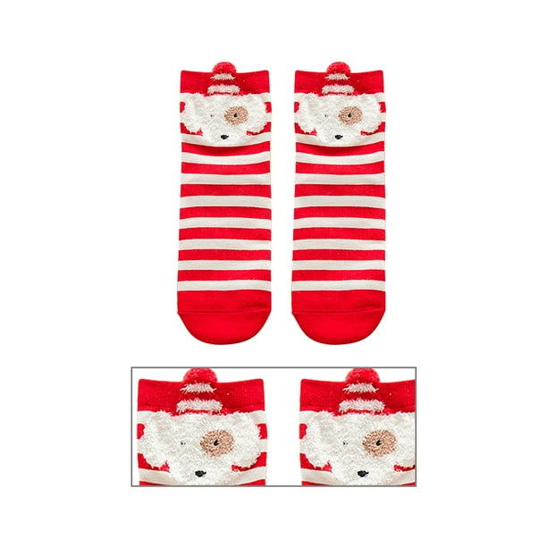 Qarigey 1 par de calcetines navideños de lana Coral, decoración navideña, calcetines cálidos de invierno para el hogar, adornos navideños, Medias Cachorro grande de medias rojas Qarigey AP000488-03